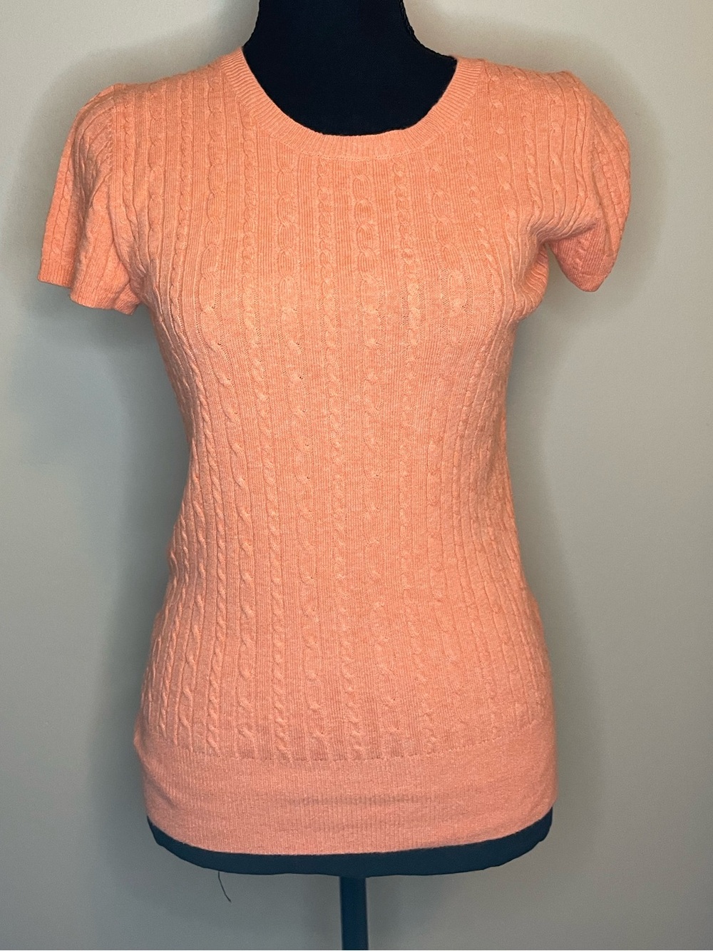 Merona Peach Cable Knit Short Sleeve Top